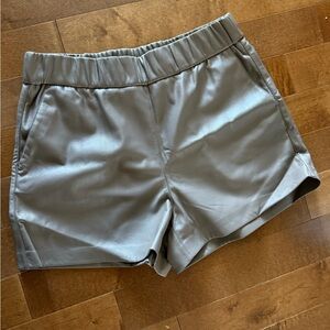 Women's Gray Leather Shorts